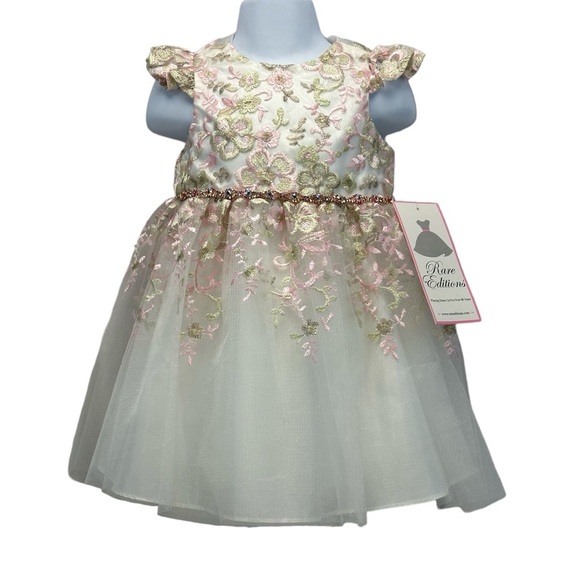 Rare Editions Baby Embroidered Formal Dress Bloomers 2-piece Set - Ivory - 18mo - Picture 1 of 11